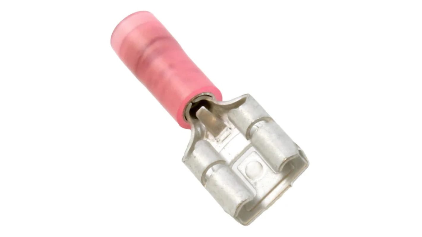 Molex 19275 Red Insulated Female Spade Connector, Receptacle, 6.35 x 0.81mm Tab Size
