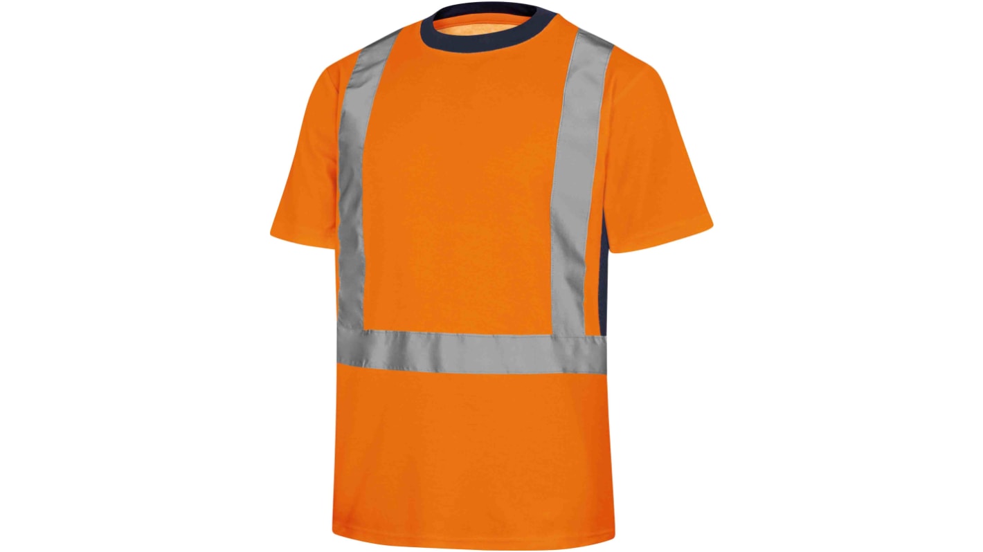 T-Shirt haute visibilité manches courtes Delta Plus, Orange fluorescent, taille S, Unisexe