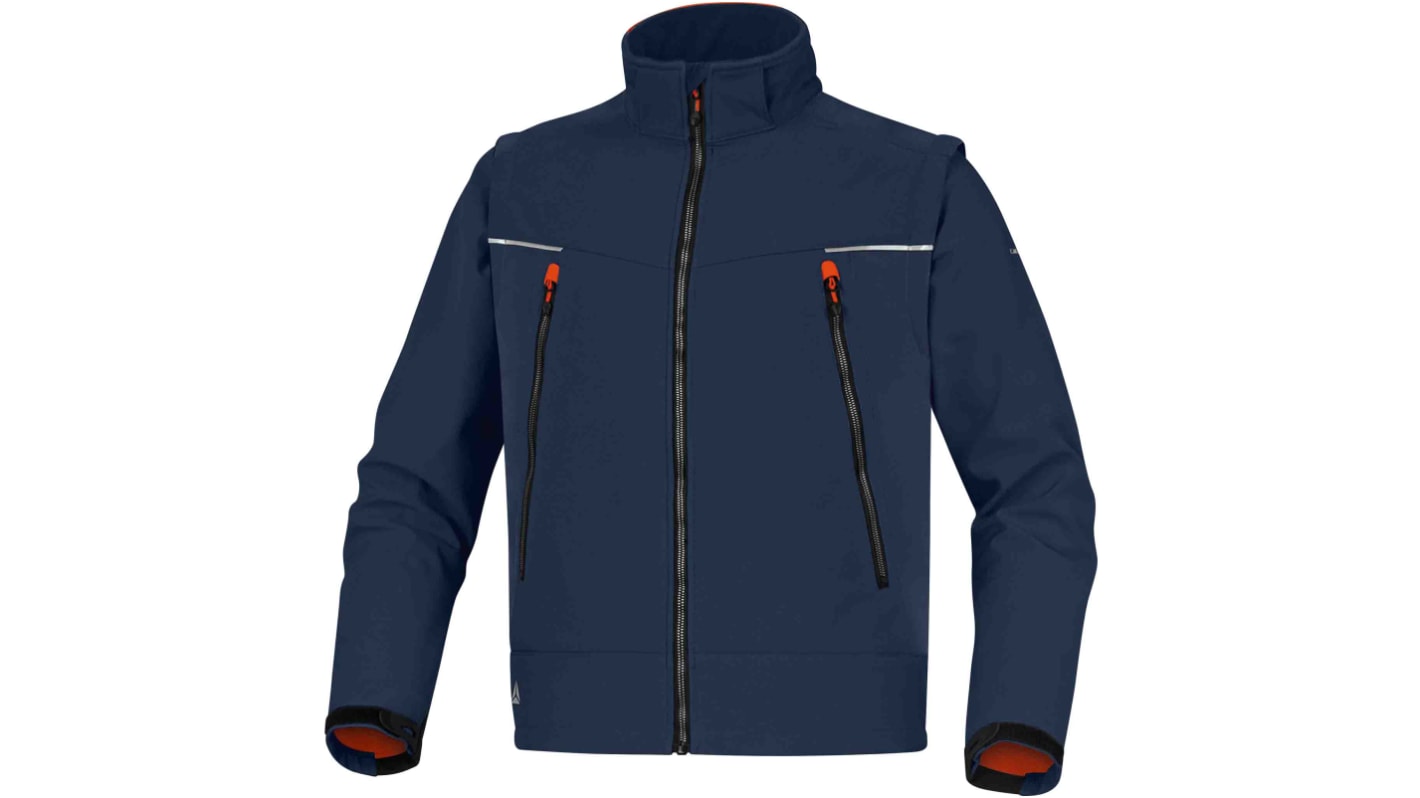 Delta Plus ORSA Unisex Softshell Jacke 92 % Polyester / 8 % Elastan Marineblau/Orange, Größe XXL