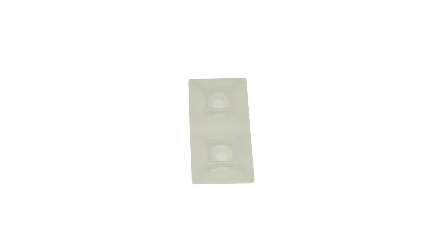RS PRO Self Adhesive White Cable Tie Mount 28.6 mm x 28.6mm, 5.5mm Max. Cable Tie Width