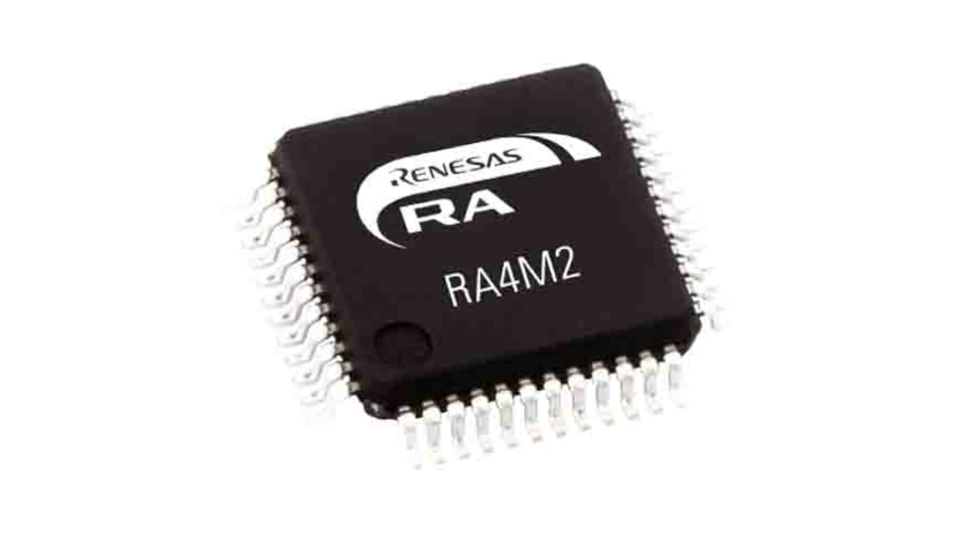 Renesas Electronics RA4M2单片机, ARM Cortex M33内核, 48针, QFP, 最大100MHz, 512 KB 闪存, 128 kB RAM