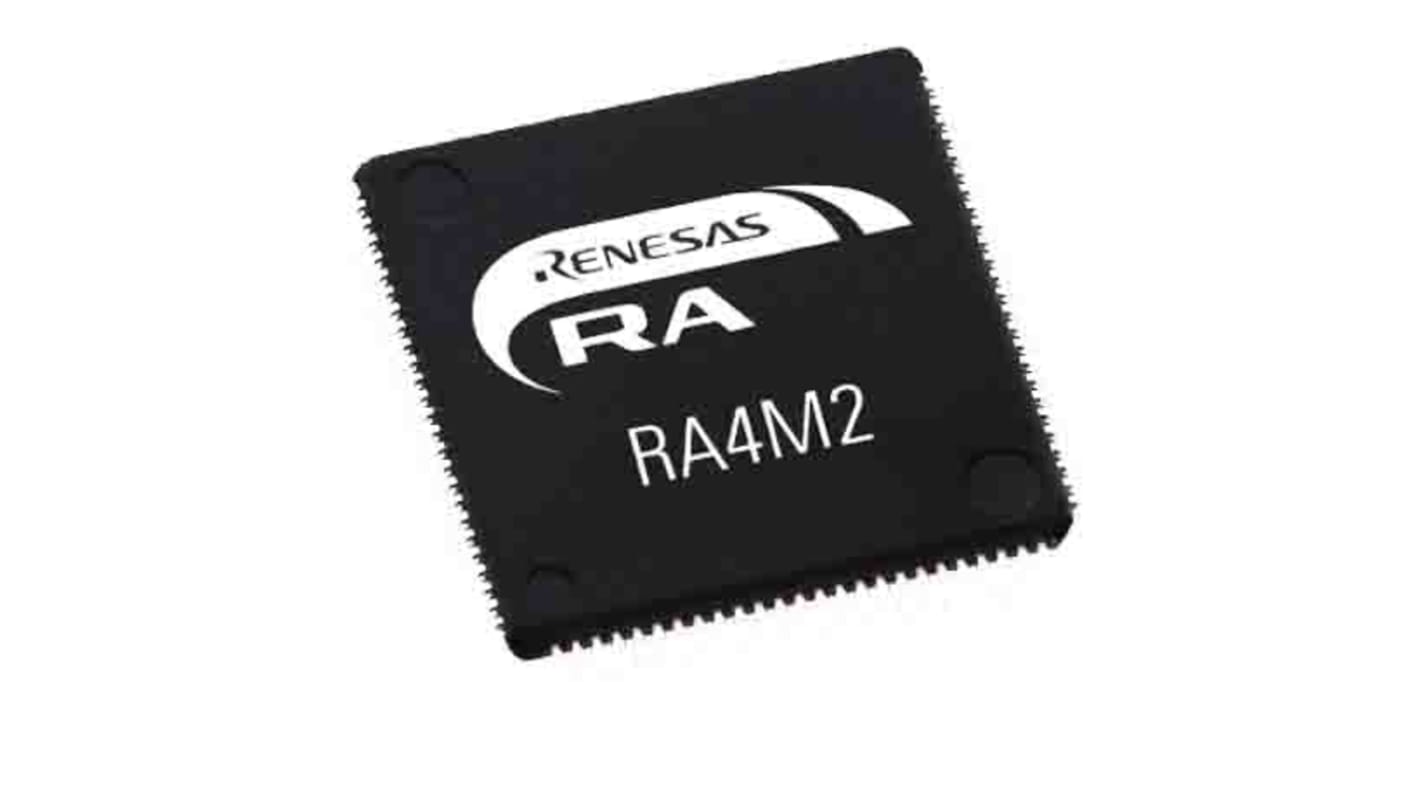 Microcontrôleur, 32bit, 128 Ko RAM, 512 Ko, 100MHz, QFP 100, série RA4M2