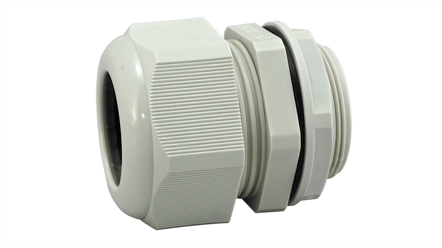 RS PRO Grey Nylon Cable Gland, M40 Thread, 22mm min., 32mm max., IP68