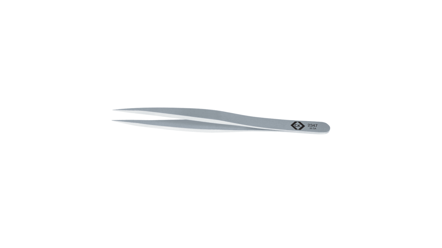 EUROSTAT 122 mm, Stainless Steel, Flat, ESD Tweezers