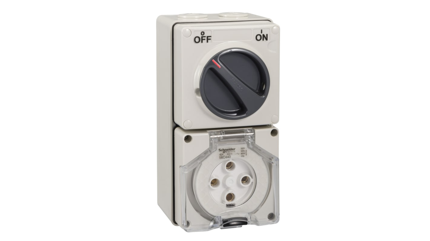 Clipsal Electrical IP66 Grey, Rated At 40A, 500 V