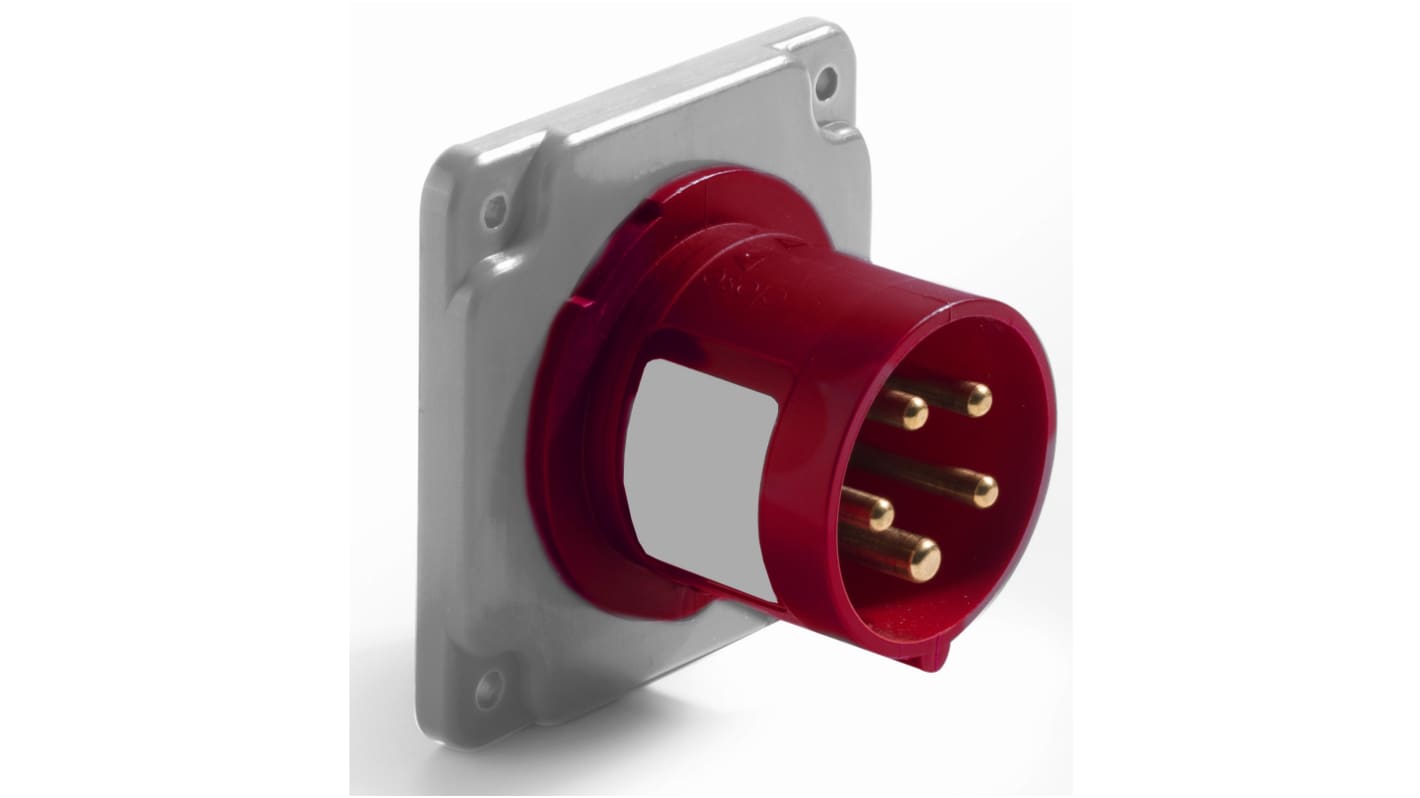 RS PRO, 電源コネクタ (産業用コネクタ ), 32A, 380 → 415 V, 3P + N + E, パネルマウント, プラグ, IP44