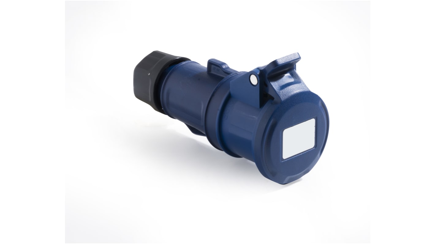 RS PRO IP44 Blue Cable Mount 2P + E Industrial Power Socket, Rated At 32A, 200 → 250 V