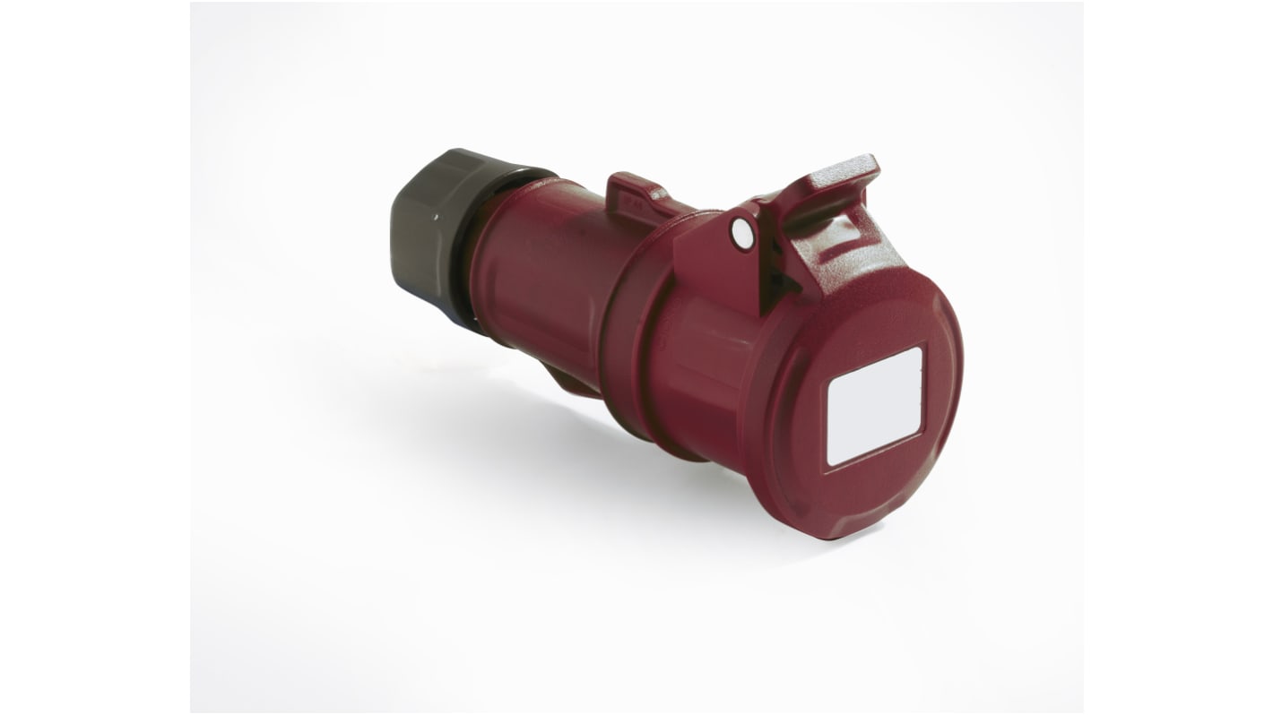 RS PRO IP44 Red Cable Mount 3P + E Industrial Power Socket, Rated At 32A, 380 → 415 V