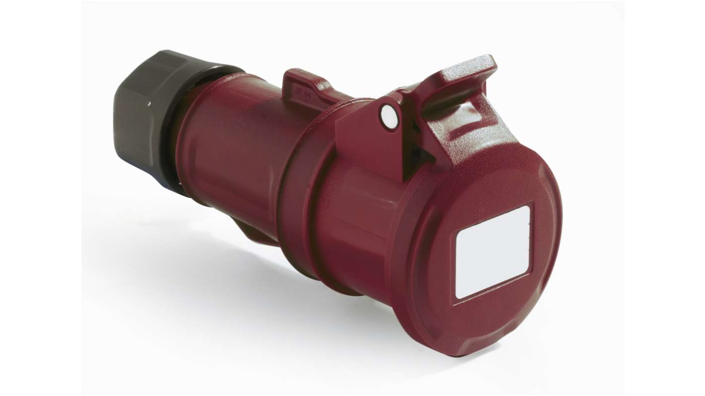 RS PRO IP44 Red Cable Mount 3P + N + E Industrial Power Socket, Rated At 32A, 380 → 415 V