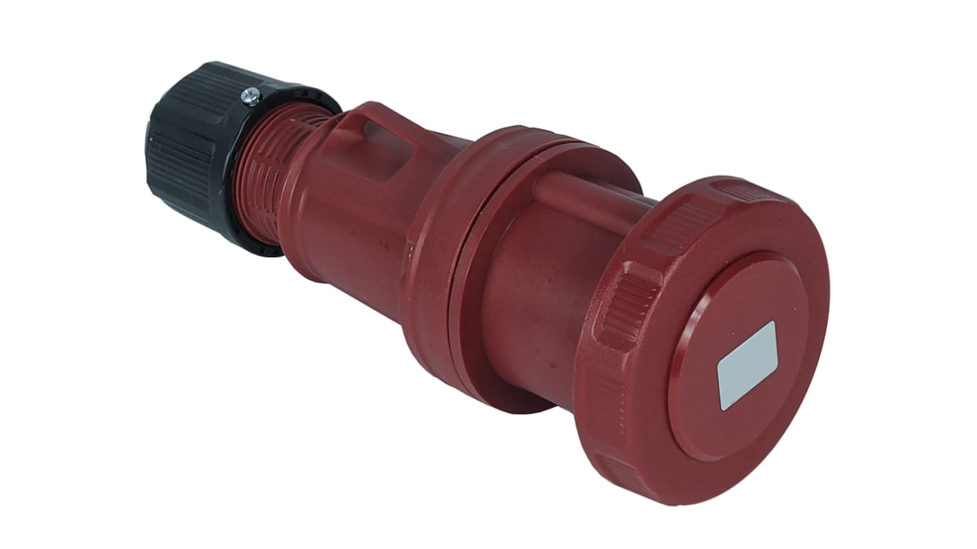 RS PRO IP67 Red Cable Mount 3P + E Industrial Power Socket, Rated At 63A, 380 → 415 V