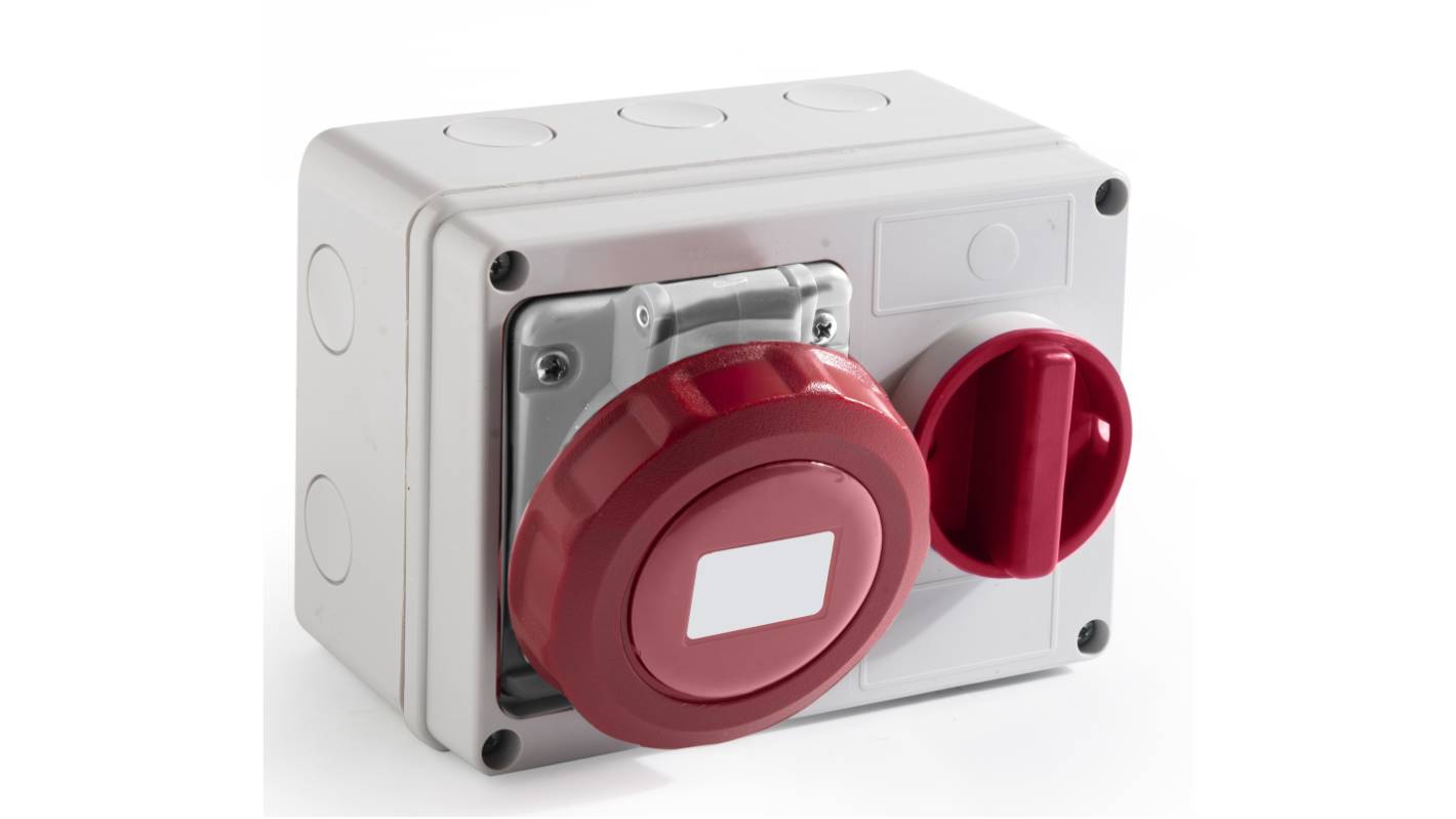 Connettore di alimentazione industriale RS PRO, 3P + N + E, 16A, Montaggio a muro