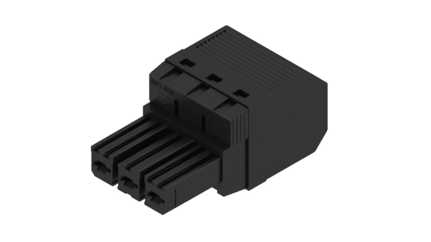 Weidmuller 3pPCB连接器 插头, 7.62mm间距, 57A, 1kV, 螺钉安装, 黑色, BVF系列