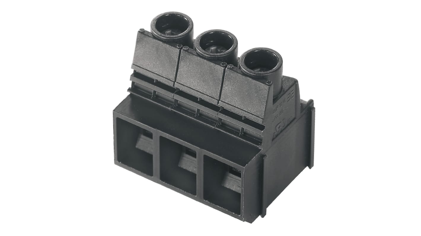 Weidmuller LUP Series PCB Terminal Block, 3-Contact, 12.70mm Pitch, PCB Mount, 1-Row