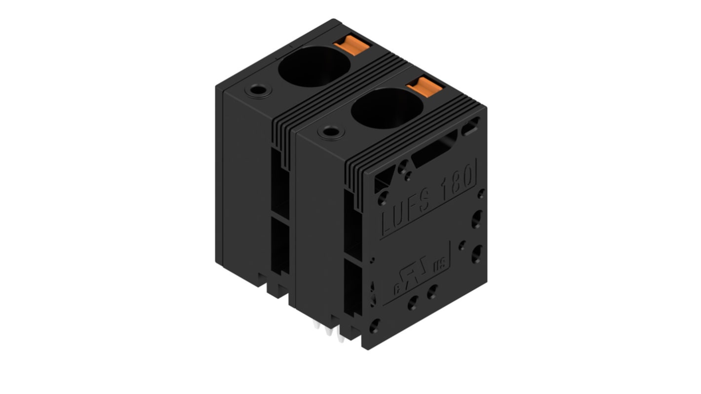 Weidmuller LU Series PCB Terminal Block, 2-Contact, 15mm Pitch, PCB Mount, 1-Row