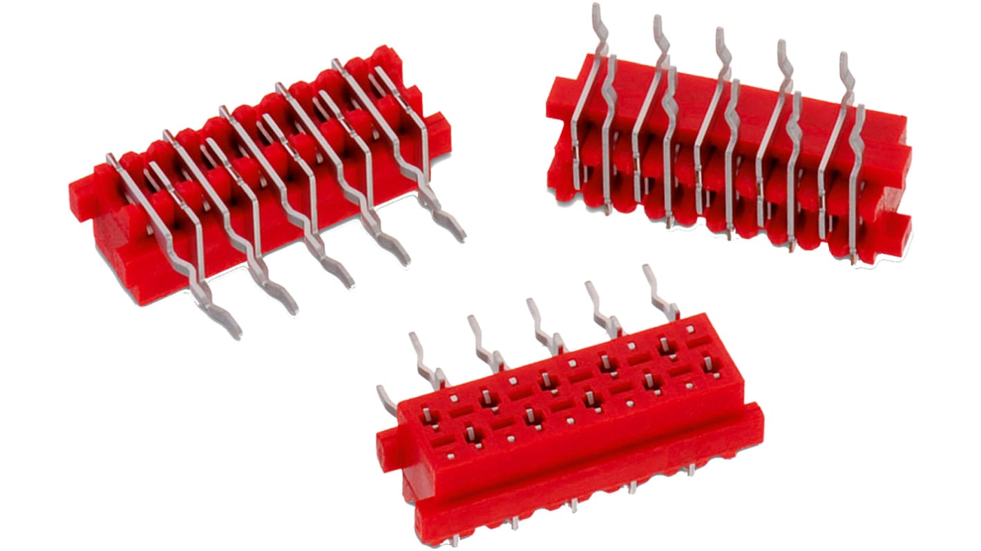 Wurth Elektronik WR-MM Series Right Angle Through Hole PCB Header, 16 Contact(s), 2.54 mm Pitch, 2 Row(s), Shrouded