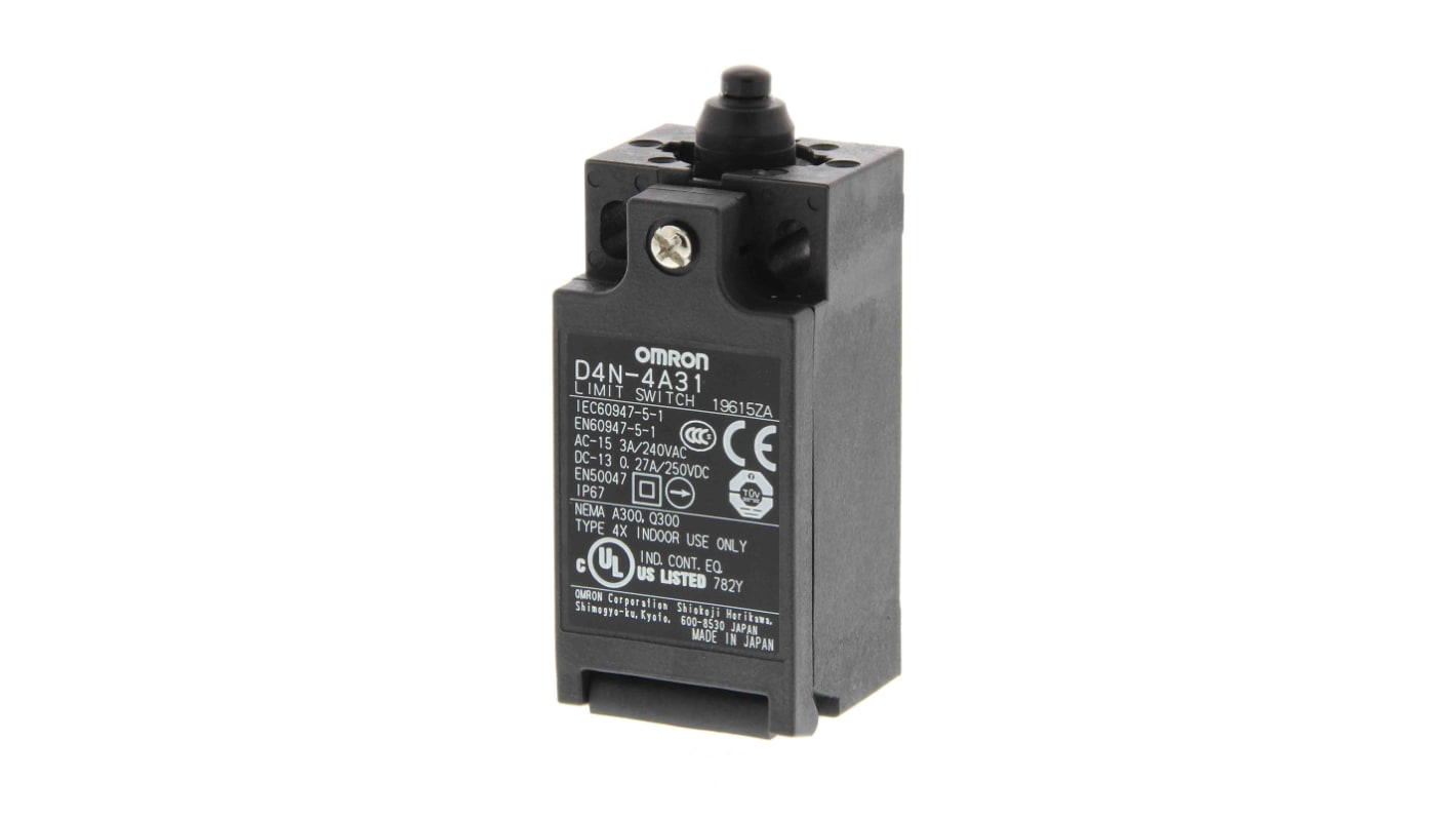 Omron Plunger Limit Switch, 1NC/1NO, IP67