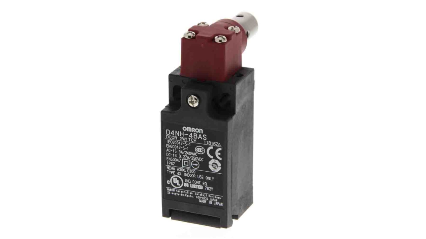 Omron D4NH Safety Interlock Switch, 2NC, Hinge Operated, Plastic