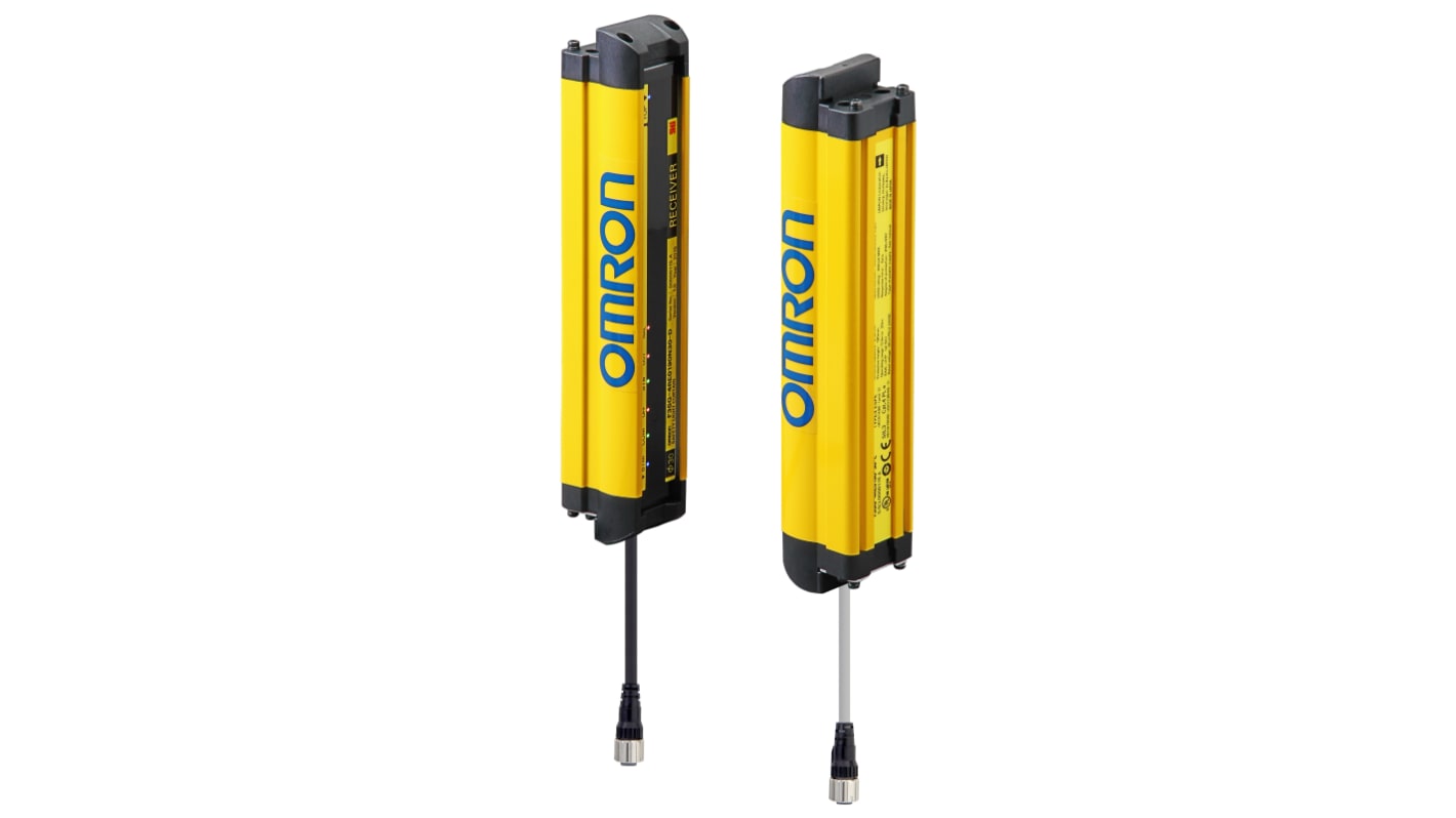 Omron F3SG Series Light Curtain, Sender & Receiver, 16 Beam(s), 30mm Resolution