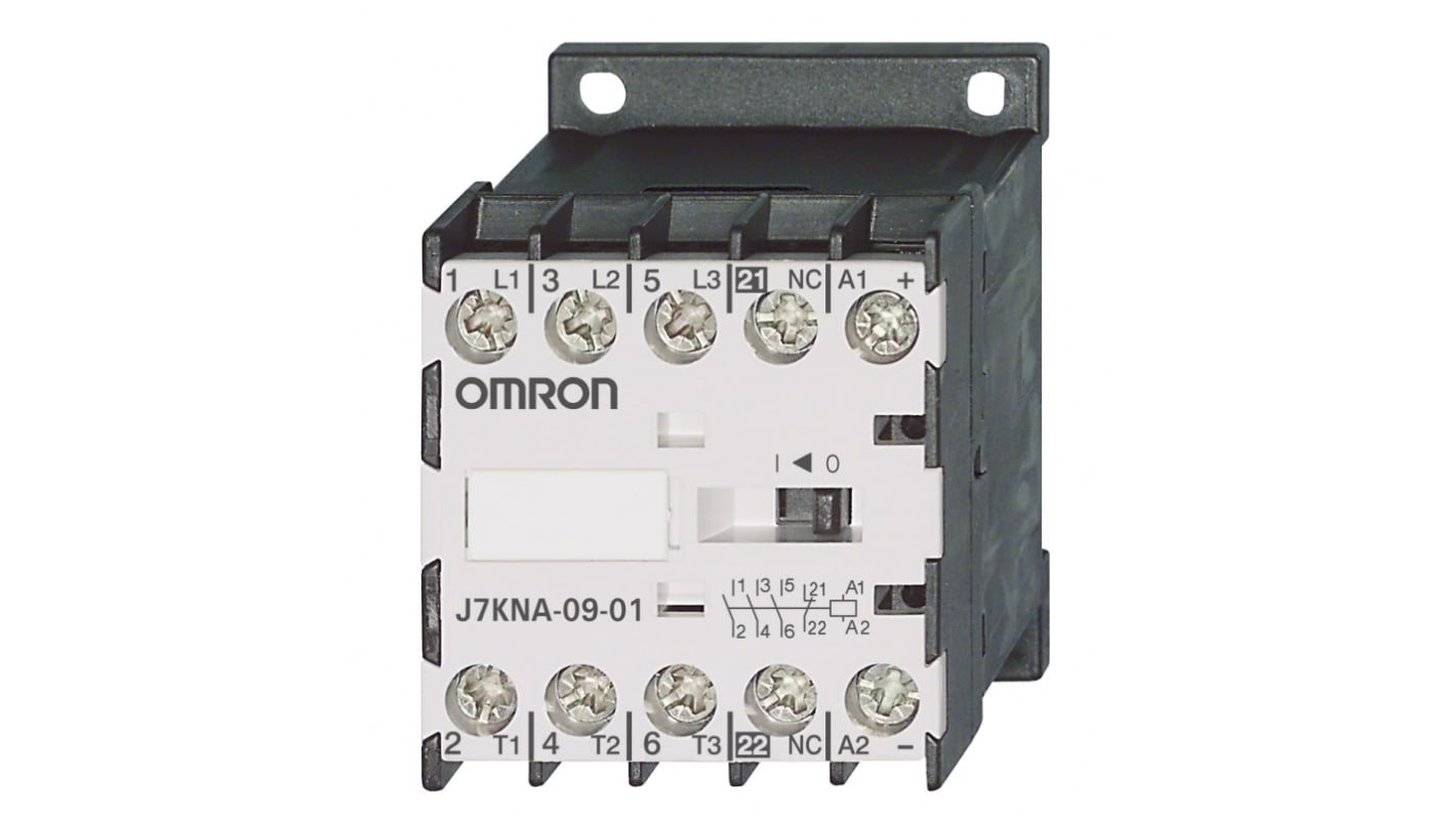 Contactor Omron de 3 polos, 3NO, 9 A, bobina 24 V ac, 4 kW