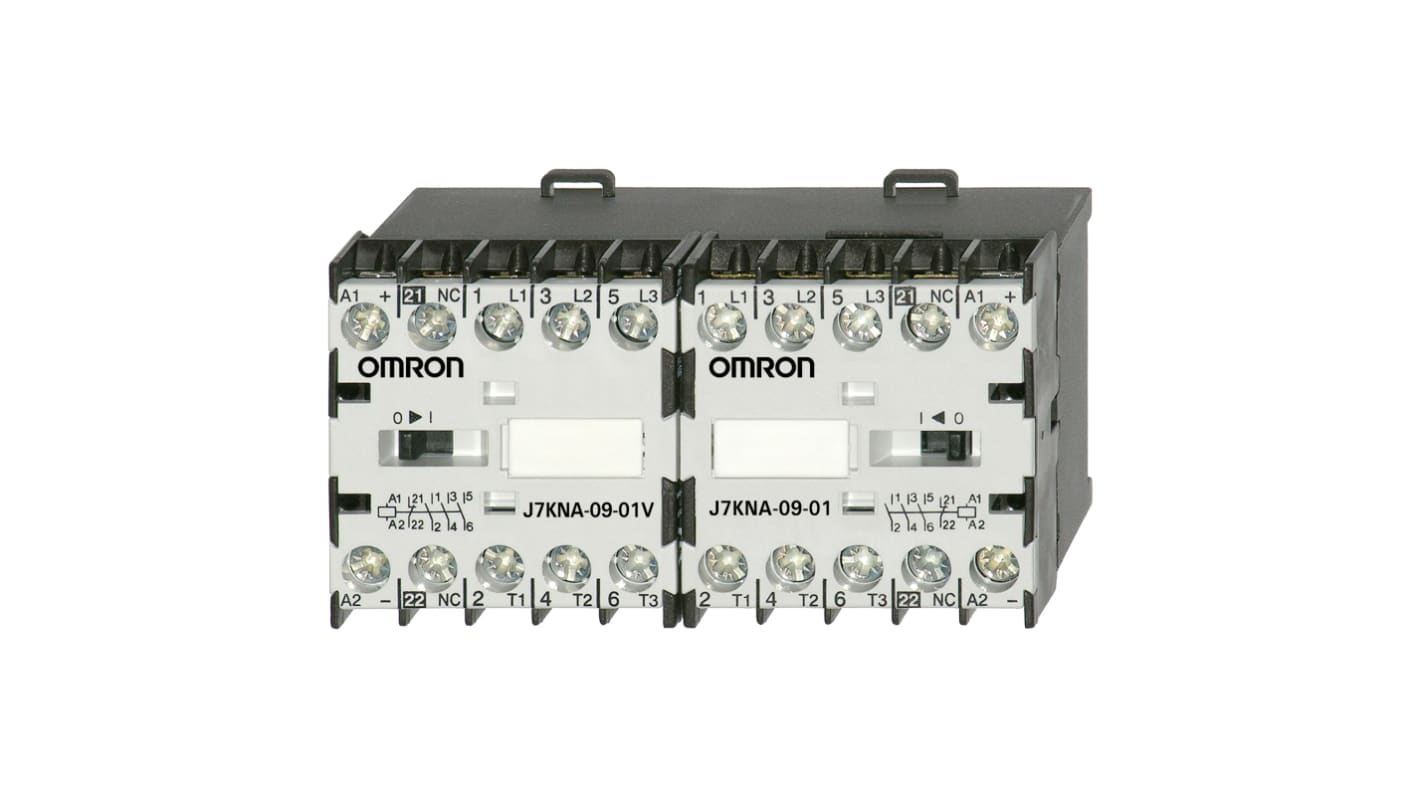 Contacteur Omron, 3 pôles , 3 fonctions NO, 9 A, 24 V c.c., 4 kW