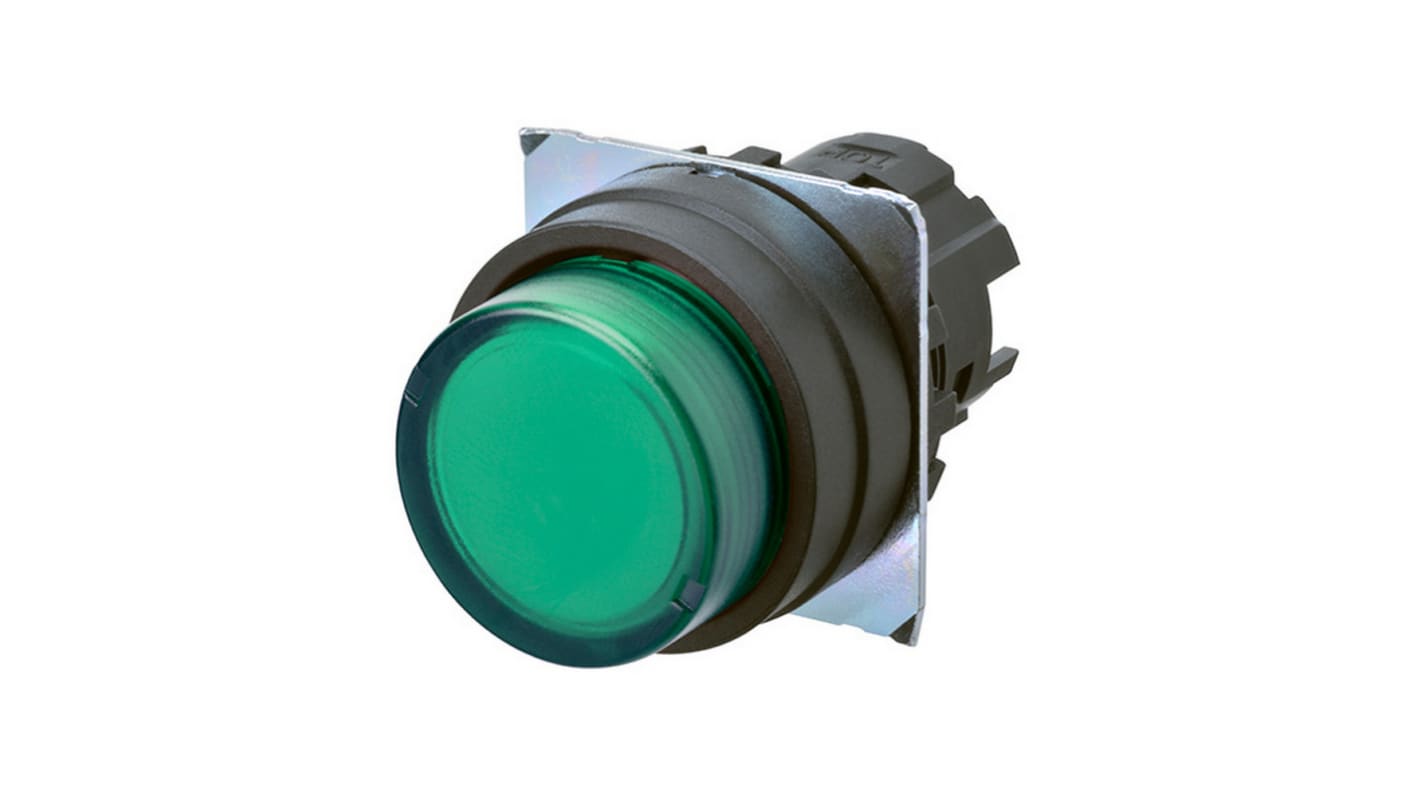 Omron A22NZ Series Green Momentary Push Button Head, 22mm Cutout