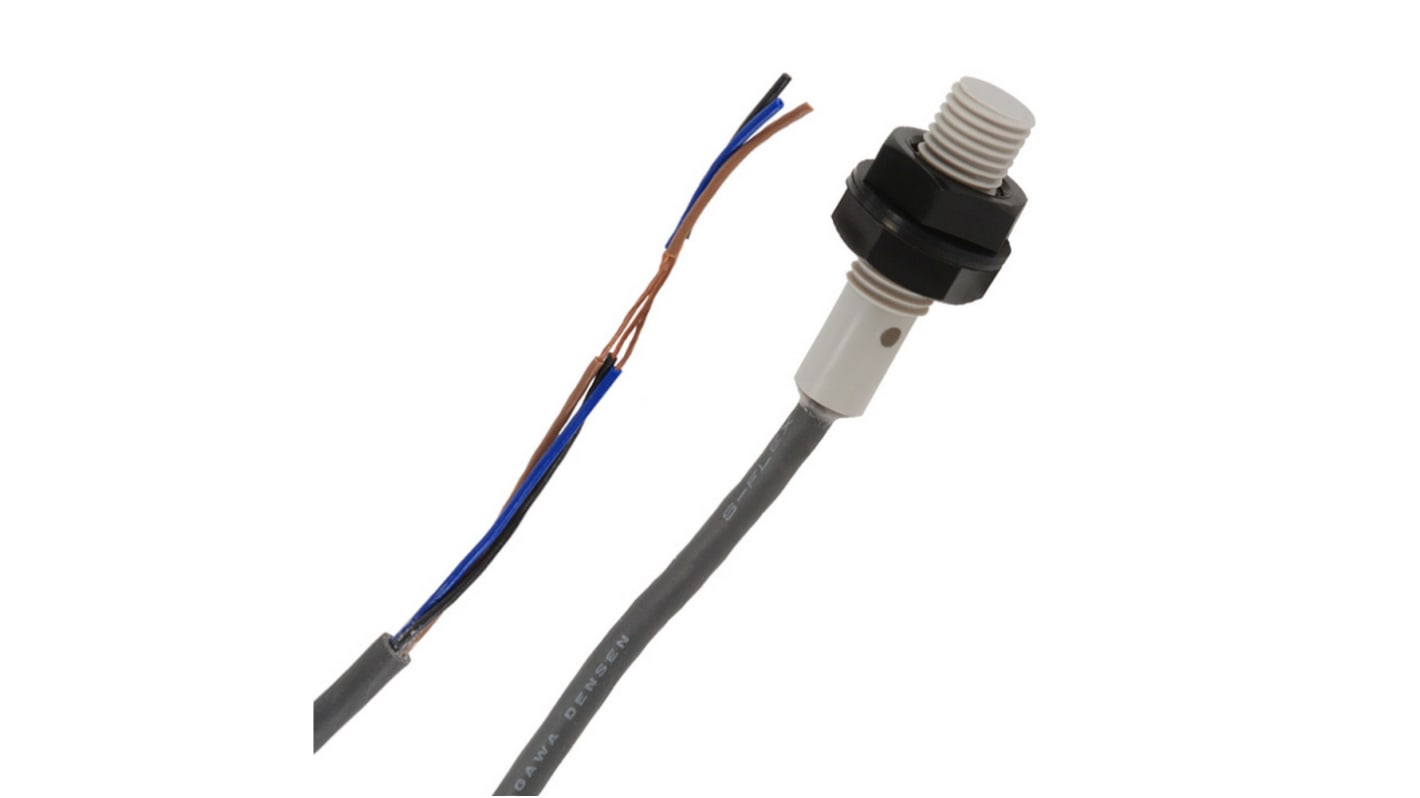 Omron Barrel-Style Inductive Proximity Sensor, M12 x 1, 2 mm Detection, PNP Output, 12 → 24 V, IP68