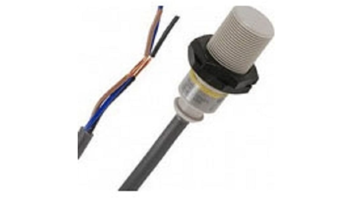 Omron Barrel-Style Inductive Proximity Sensor, M18 x 1, 5 mm Detection, NO Output, 12 → 24 V, IP68