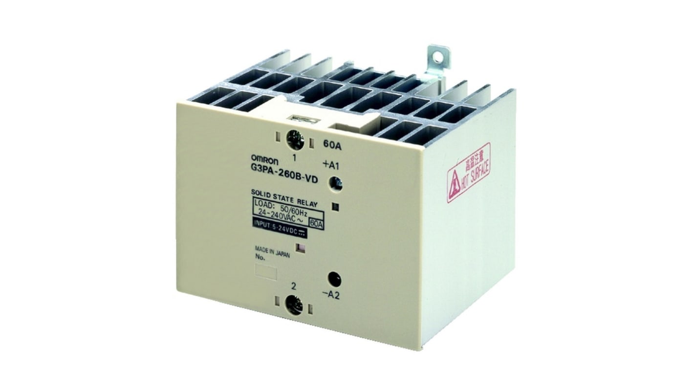 Omron G3PA Series Solid State Relay, 50 A Load, DIN Rail Mount, 528 V Load