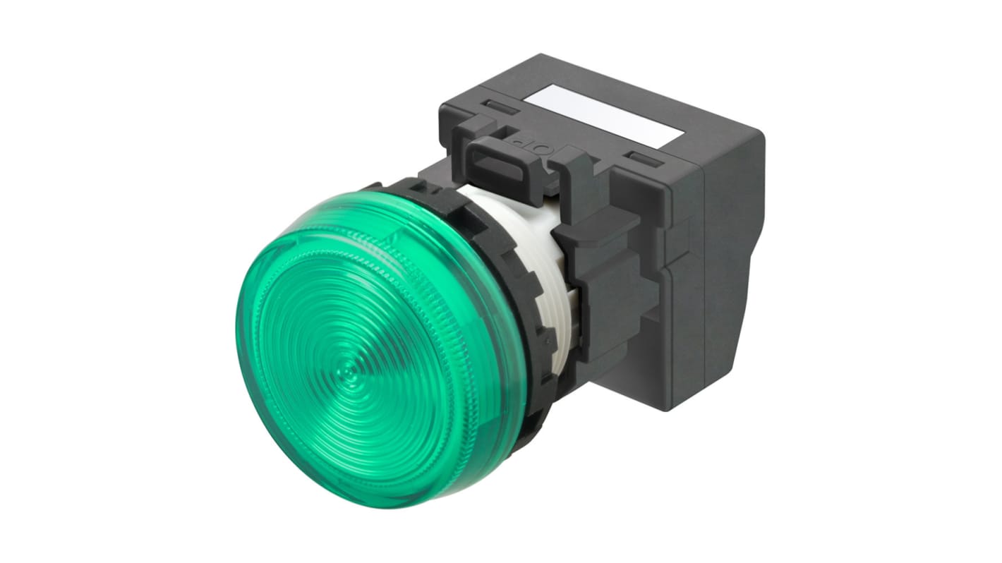 Omron M22N Series Green Indicator, 12V, 22mm Mounting Hole Size, IP66