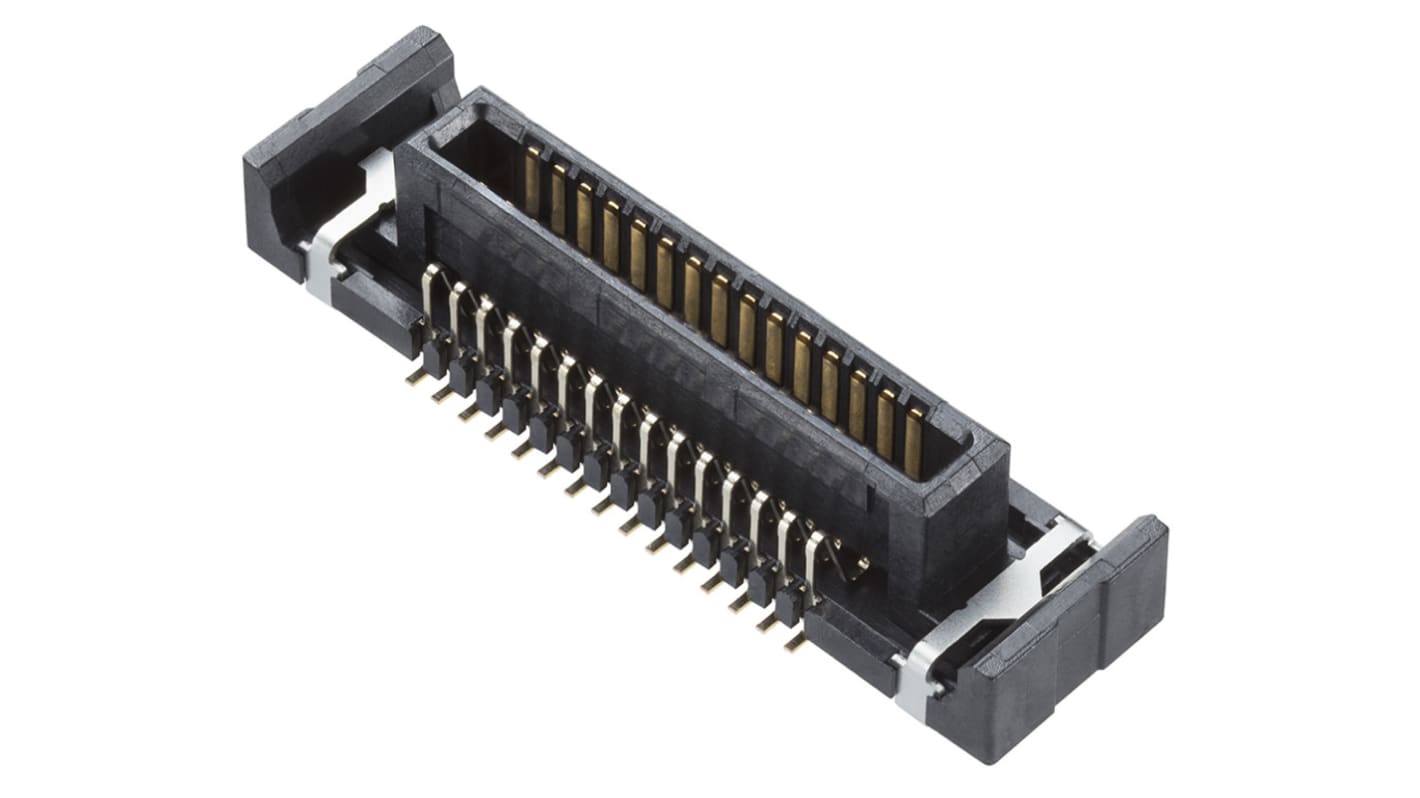 Molex SlimStack Series Vertical Surface Mount PCB Header, 40 Contact(s), 0.4mm Pitch, 2 Row(s), Shrouded