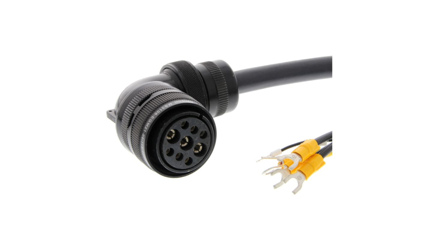 Omron Cable for Use with Servo Motor, 3m Length, 3 → 5000 W, 1-Phase, 400 V