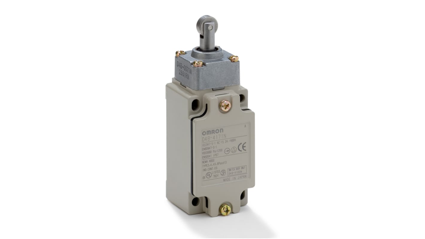 Omron Endschalter, Rollenhebel, 2 Öffner, IP 67, Metall, 10A
