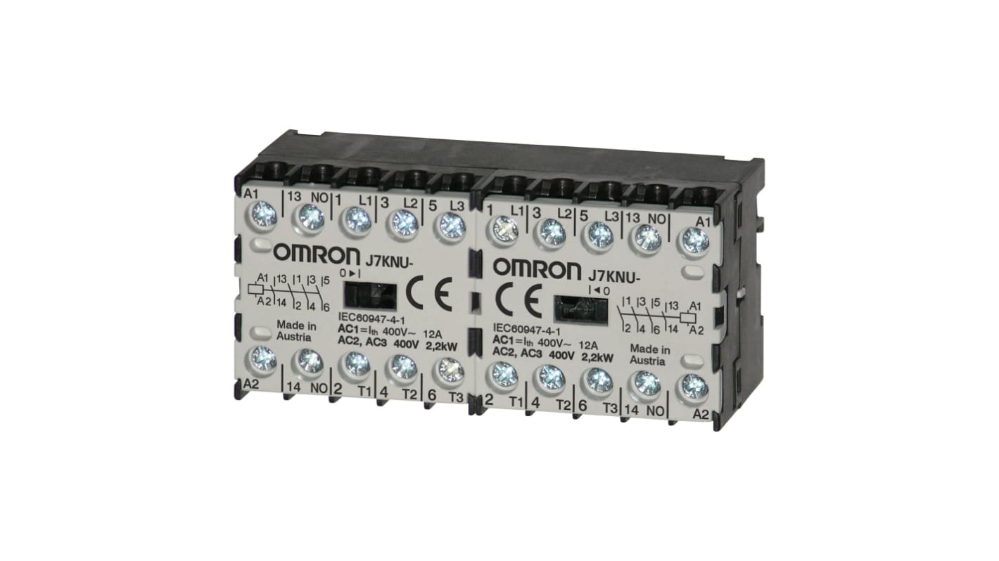 Omron J7KNU Series Contactor, 48 V Coil, 4-Pole, 3 A, 1.1 kW, 4NO