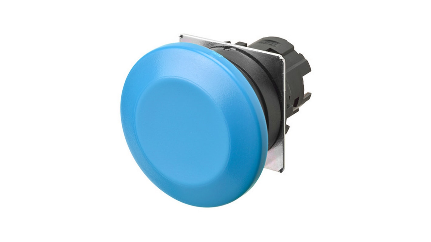 Omron A22N Series Blue Momentary Push Button Head, 22mm Cutout