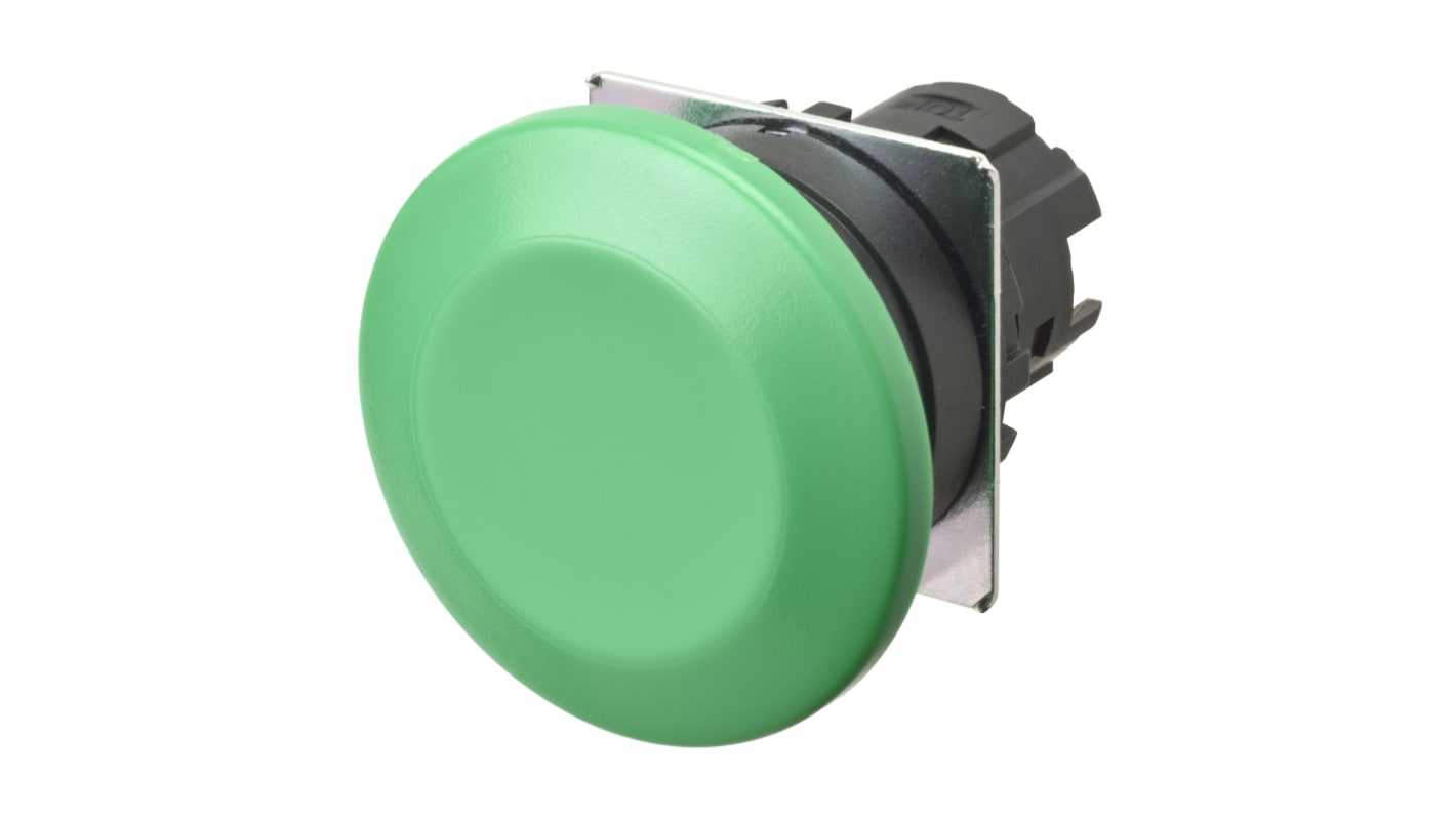 Omron A22N Series Green Momentary Push Button Head, 22mm Cutout