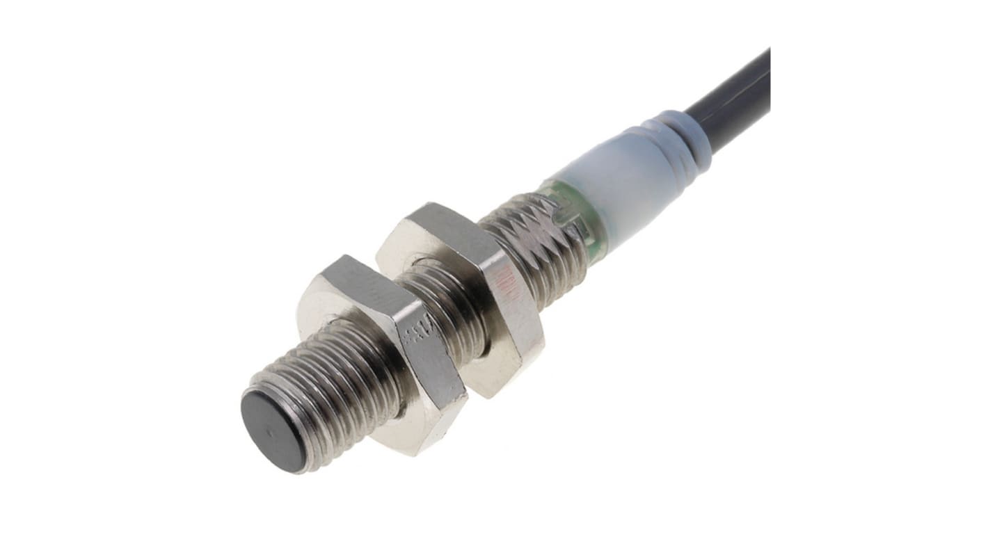 Omron Barrel-Style Inductive Proximity Sensor, M8 x 1, 2 mm Detection, PNP Output, 12 → 24 V dc, IP67