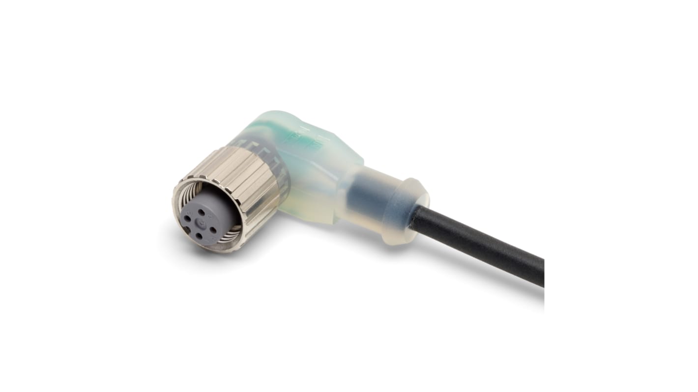 Omron Right Angle Female 4 way M12 to Unterminated Sensor Actuator Cable, 5m