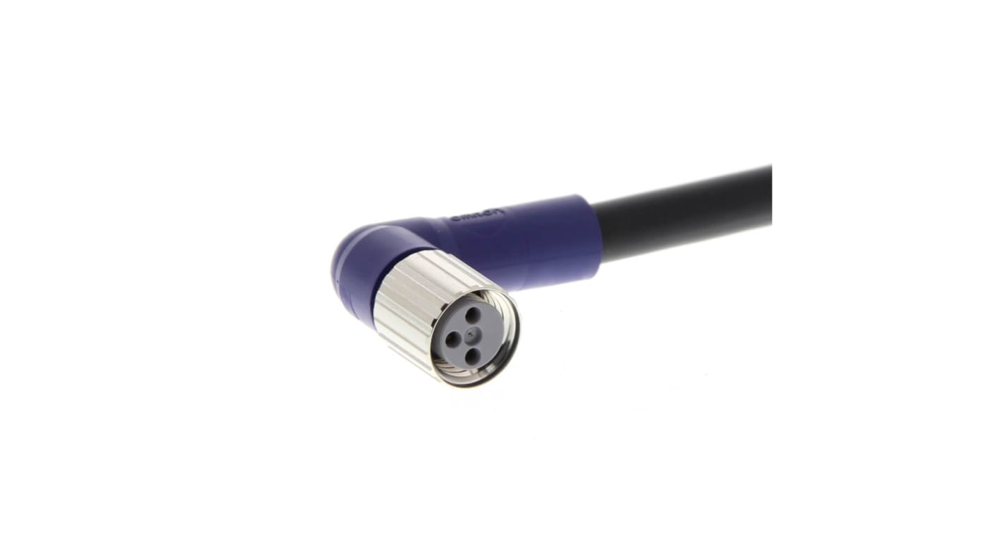 Omron Right Angle Female 3 way M8 to Unterminated Sensor Actuator Cable, 5m