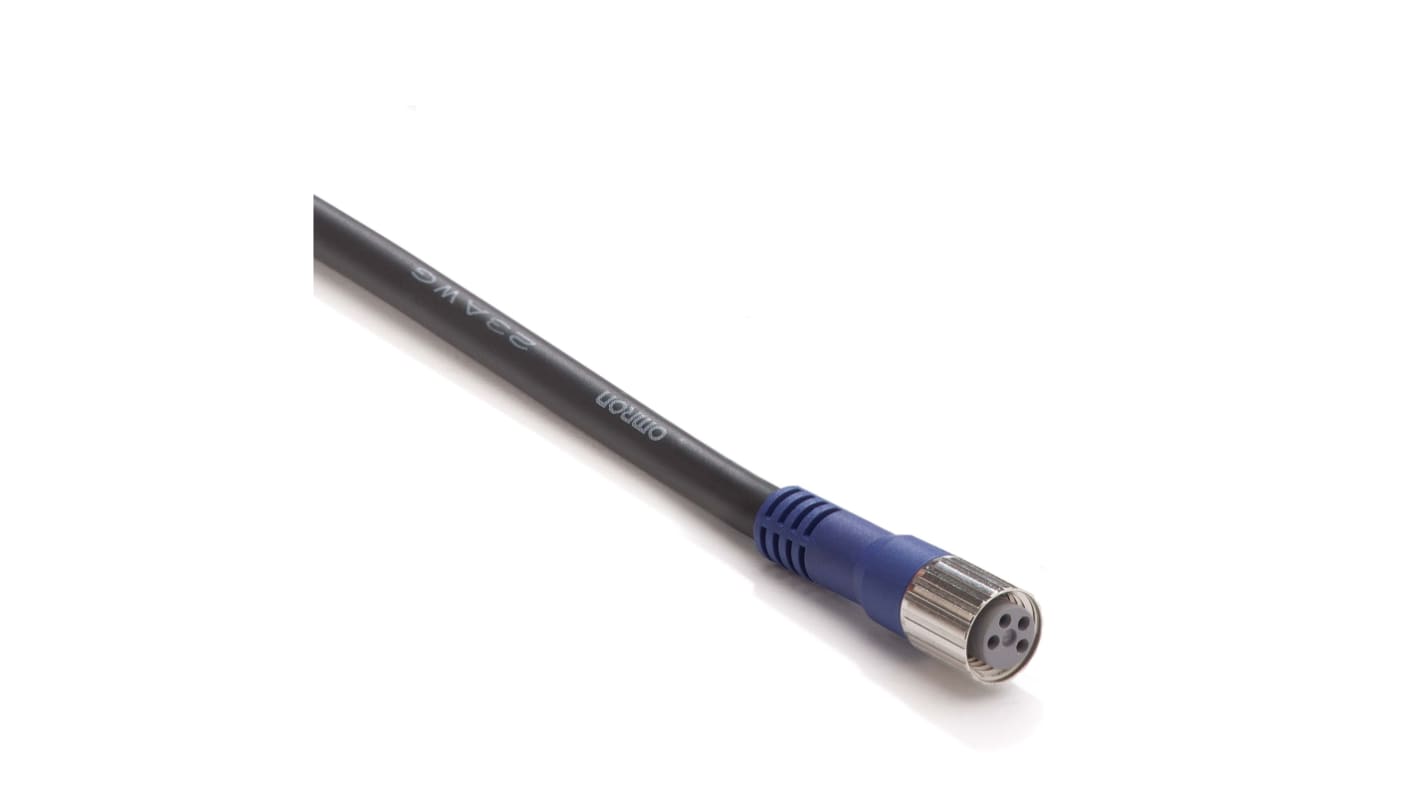 Omron Straight Female 4 way M8 to Unterminated Sensor Actuator Cable, 2m