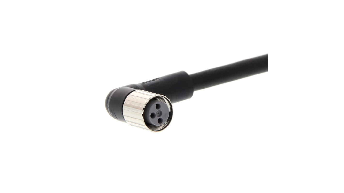 Omron Right Angle Female 3 way M8 to Unterminated Sensor Actuator Cable, 10m
