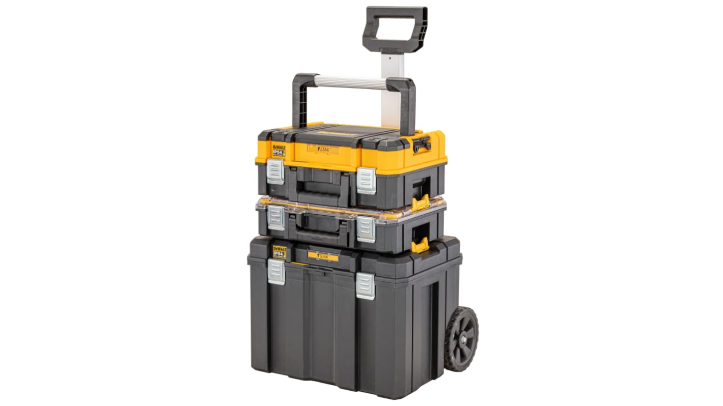 DeWALT TSTAK Mobile Box Bundle Plastic Tool Box 2 Wheels, 512 x 512 x 708mm