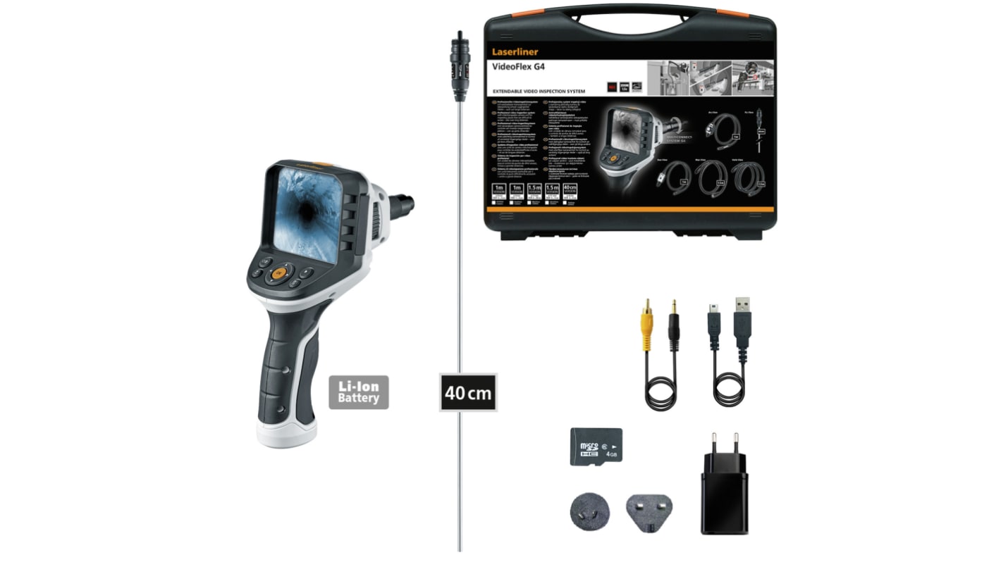 Laserliner 092.948A 4mm probe Inspection Camera Kit, 400mm Probe Length, 320 X 240pixels Resolution, LED Illumination