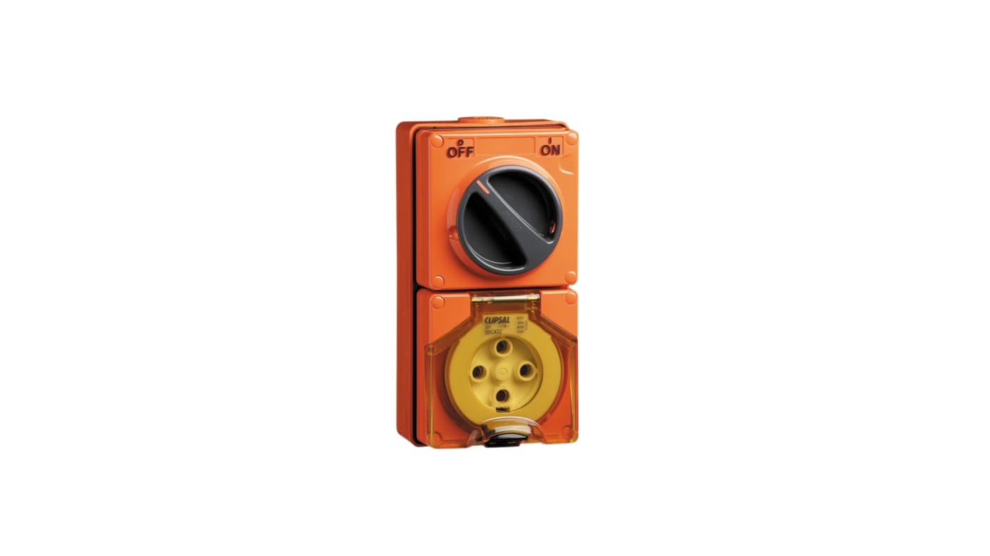 Clipsal Electrical IP66 Orange, Rated At 32A, 500 V