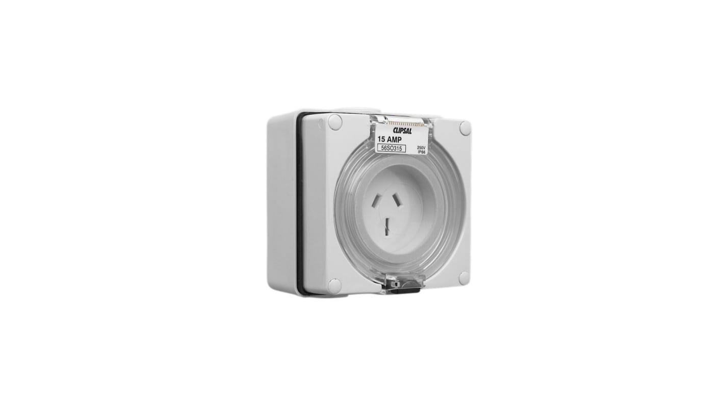 Clipsal Electrical Grey, Rated At 15A, 250 V