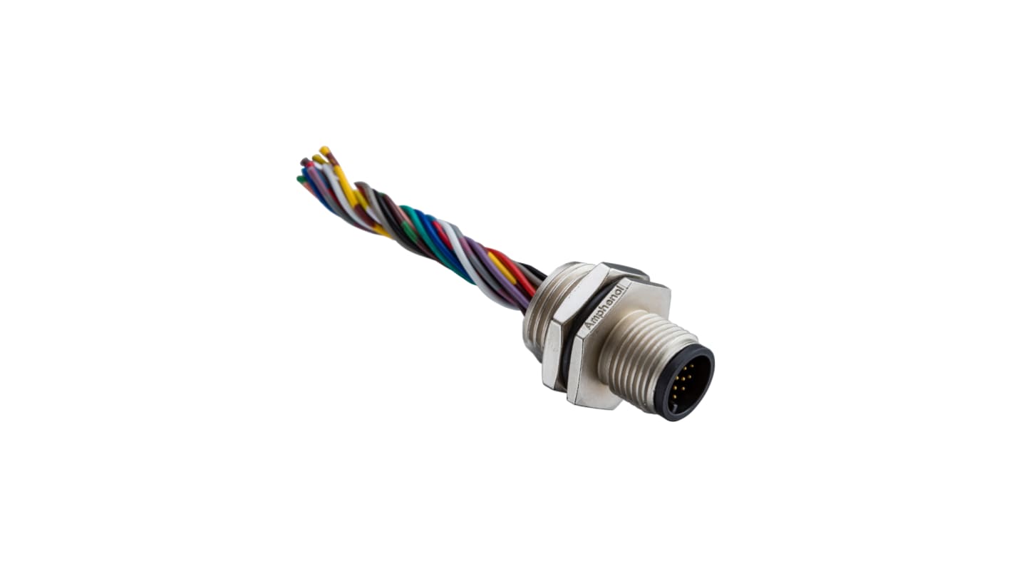 Amphenol Male 17 way M12 to Unterminated Sensor Actuator Cable, 200mm