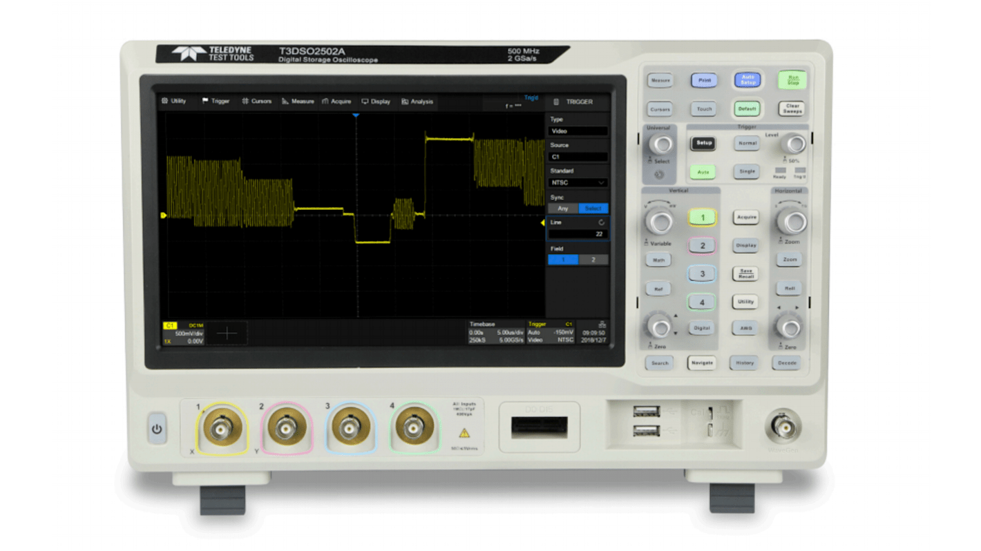 Teledyne LeCroy T3DSO2104A T3DSO2000A Series, 100MHz Bench Oscilloscope, 4 Analogue Channels