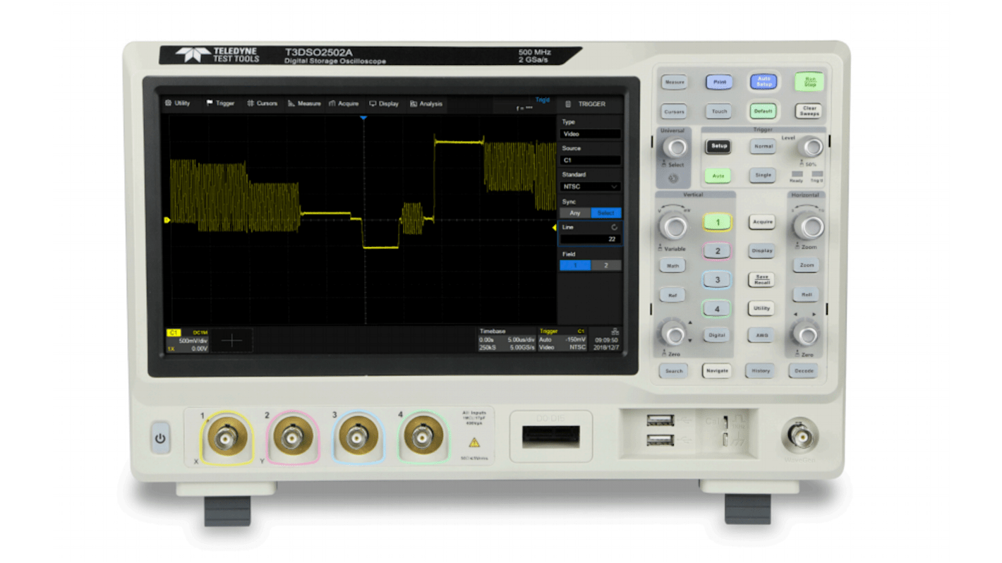 Teledyne LeCroy T3DSO2354A T3DSO2000A Series Digital Bench Oscilloscope, 4 Analogue Channels, 350MHz