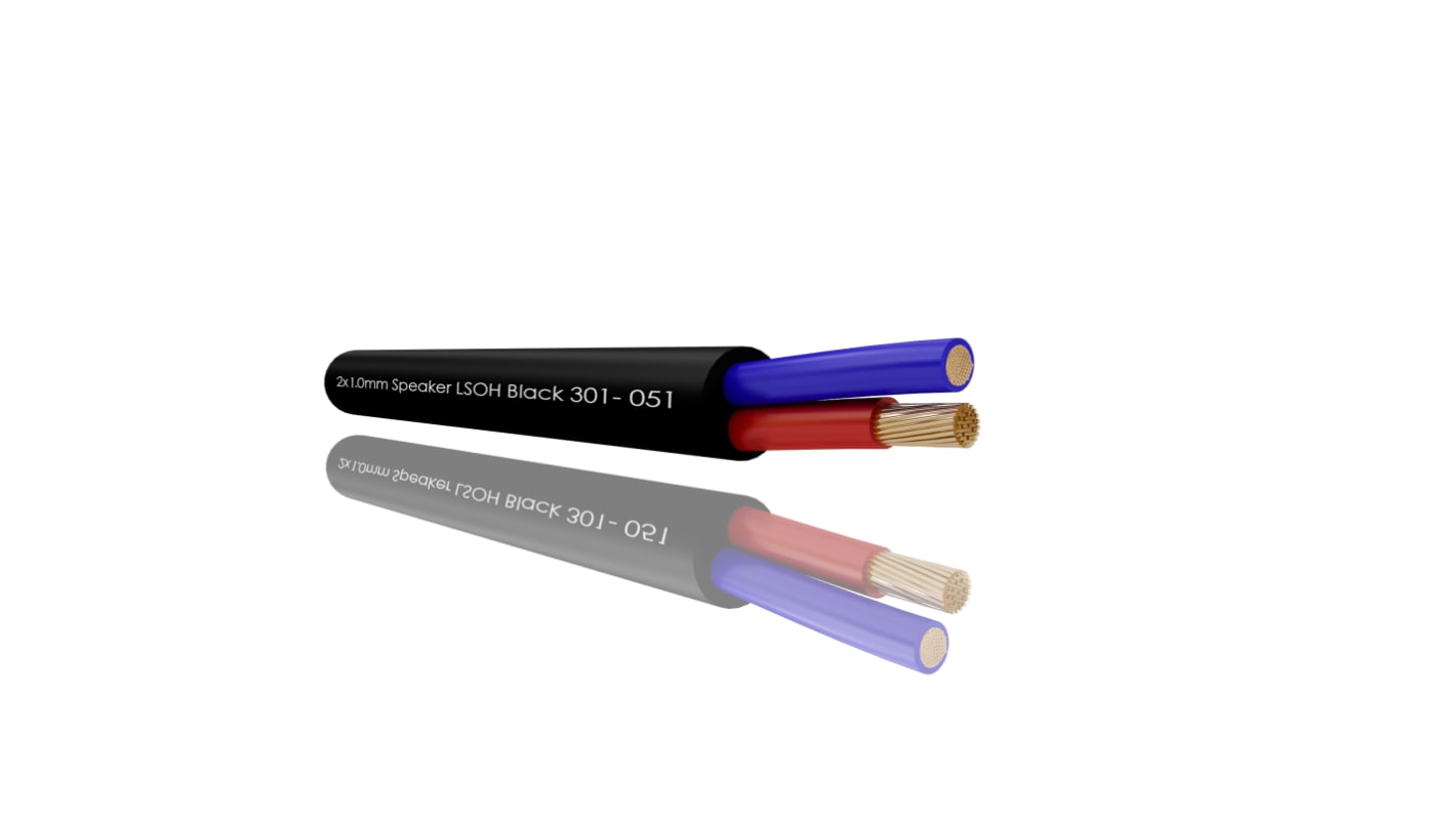 RS PRO 2 Core, 1 mm² CSA, 6.5mm od, 100m, Black