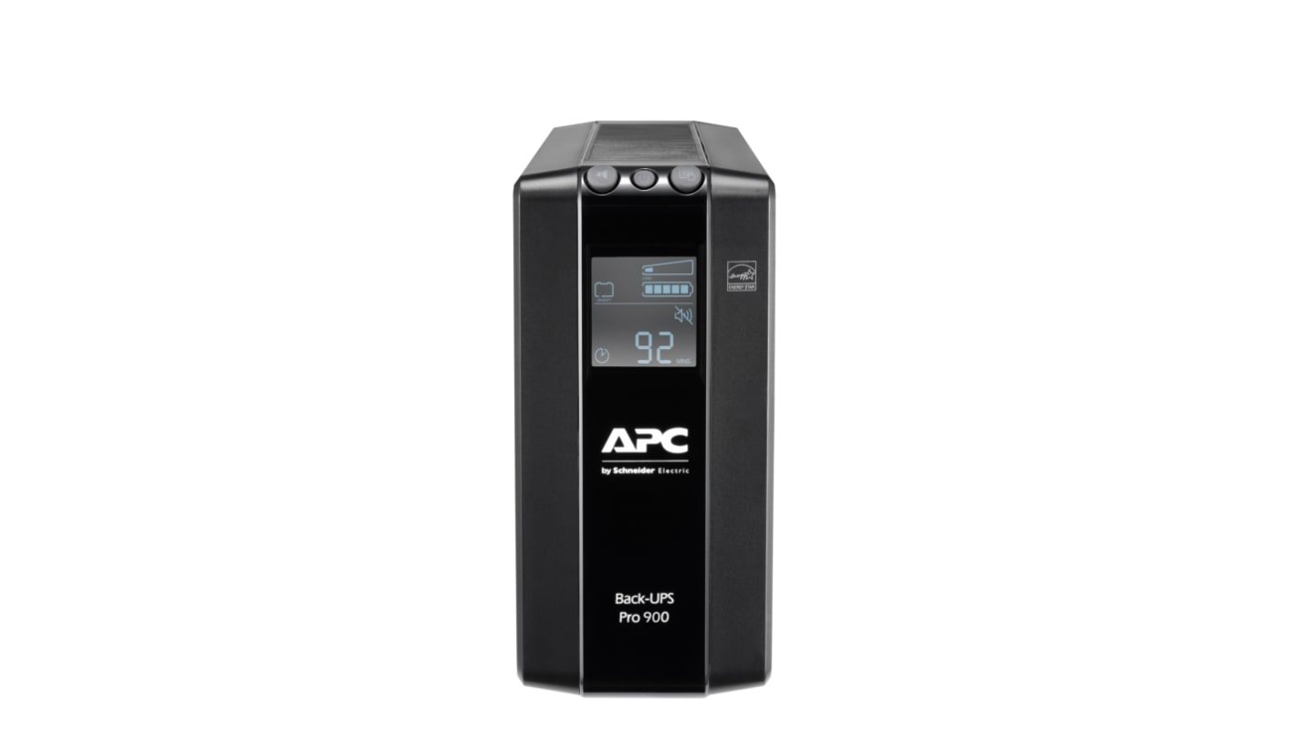 APC 230V Input Stand Alone Uninterruptible Power Supply, 900VA (540W), Back UPS Pro BR