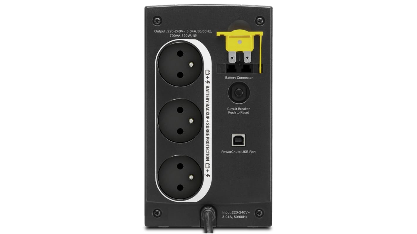 APC 230V Input Uninterruptible Power Supply, 700VA (390W), APC BACK-UPS 700VA
